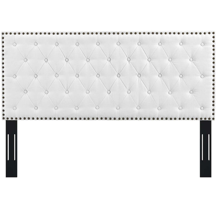 Helena Tufted Twin Upholstered Linen Fabric Headboard