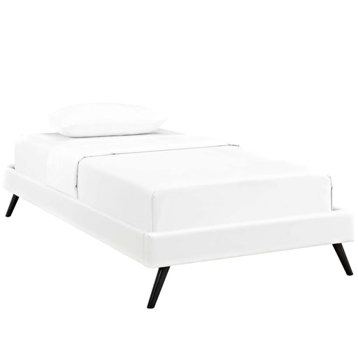 loryn-twin-vinyl-bed-frame-with-round-splayed-legs