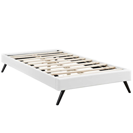 loryn-twin-vinyl-bed-frame-with-round-splayed-legs