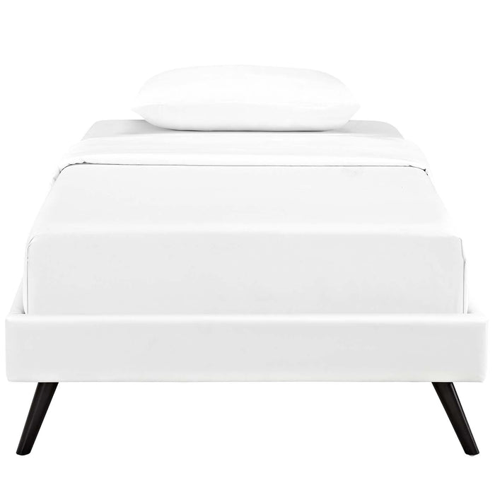 Loryn Twin Vinyl Bed Frame with Round Splayed Legs