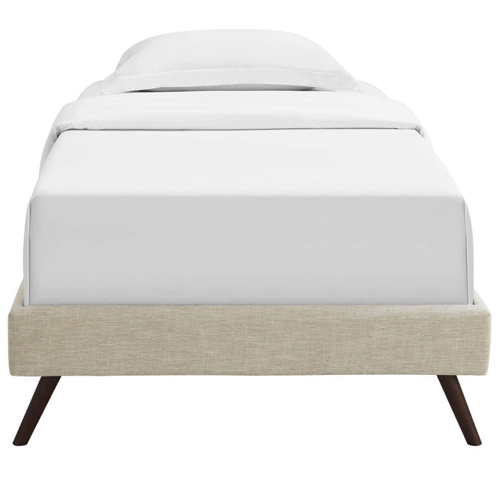 Loryn Twin Fabric Bed Frame with Round Splayed Legs