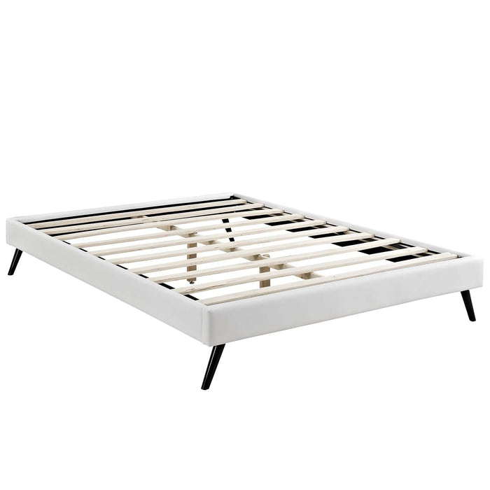 Loryn Queen Vinyl Bed Frame with Round Splayed Legs