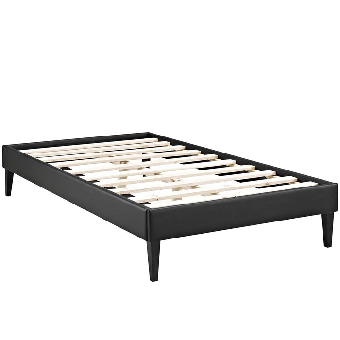 Tessie Twin Vinyl Bed Frame with Squared Tapered Legs