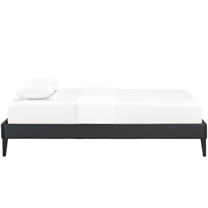 Tessie Twin Vinyl Bed Frame with Squared Tapered Legs