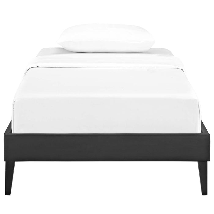 Tessie Twin Vinyl Bed Frame with Squared Tapered Legs