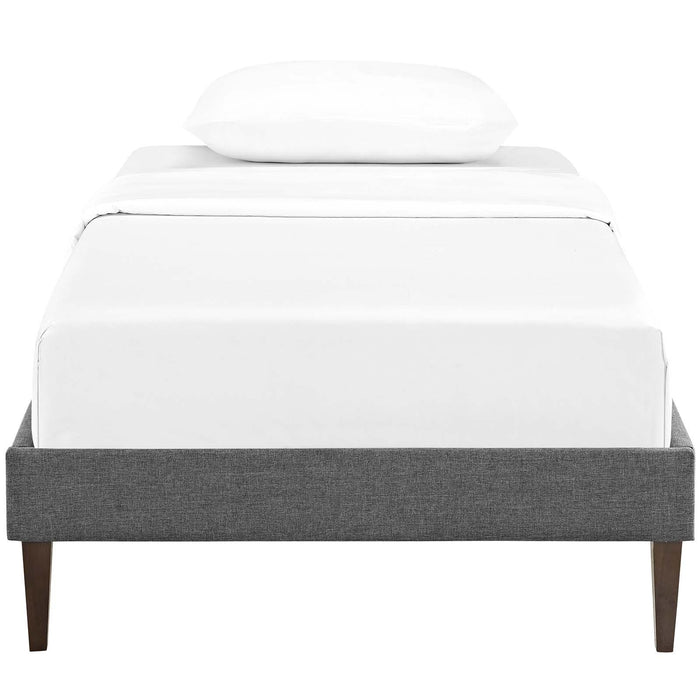 Tessie Twin Fabric Bed Frame with Squared Tapered Legs