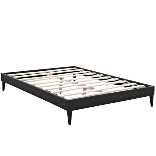 tessie-king-vinyl-bed-frame-with-squared-tapered-legs