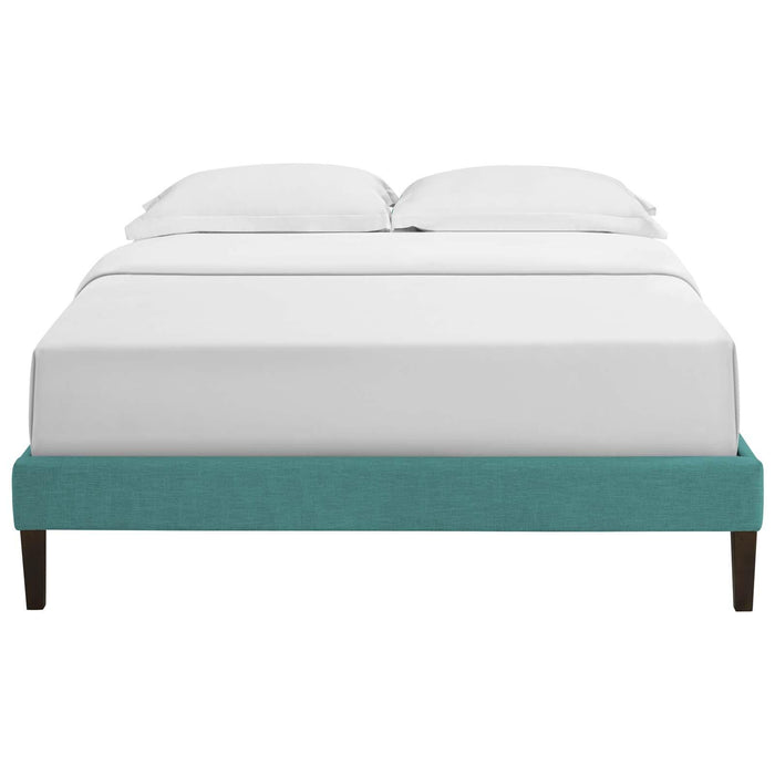 Tessie King Fabric Bed Frame with Squared Tapered Legs