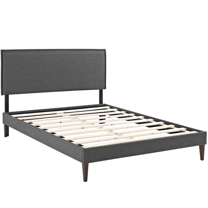 Amaris King Fabric Platform Bed with Squared Tapered Legs