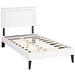 virginia-twin-vinyl-platform-bed-with-squared-tapered-legs