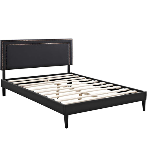 virginia-king-vinyl-platform-bed-with-squared-tapered-legs