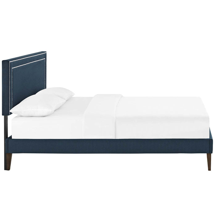 Virginia Full Fabric Platform Bed with Squared Tapered Legs