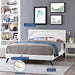 ruthie-queen-vinyl-platform-bed-with-round-splayed-legs