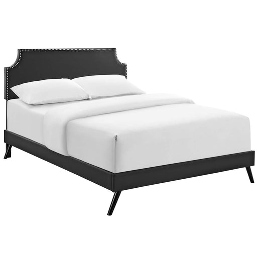 corene-queen-vinyl-platform-bed-with-round-splayed-legs