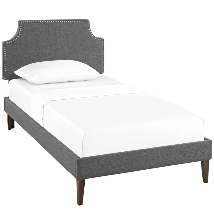 Corene Twin Fabric Platform Bed with Squared Tapered Legs