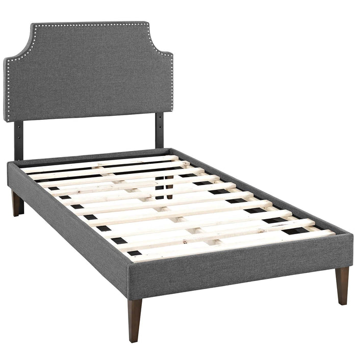 Corene Twin Fabric Platform Bed with Squared Tapered Legs