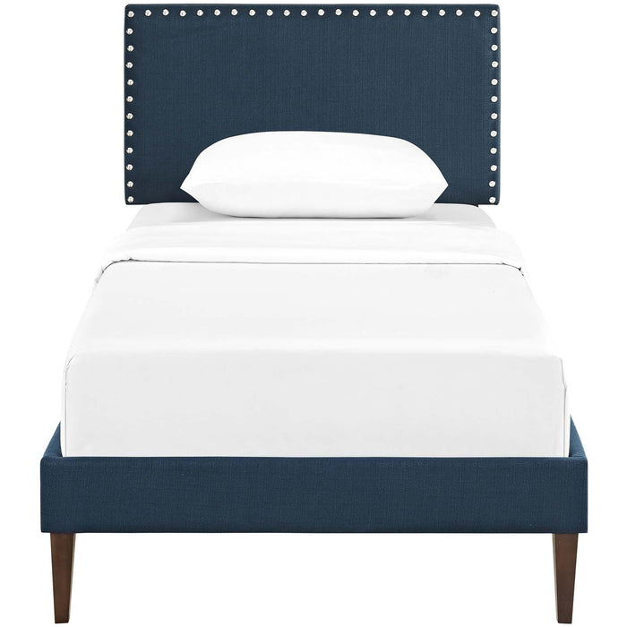 Macie Twin Fabric Platform Bed with Squared Tapered Legs