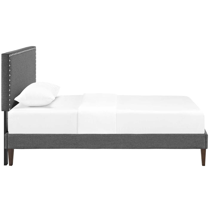 Macie Twin Fabric Platform Bed with Squared Tapered Legs