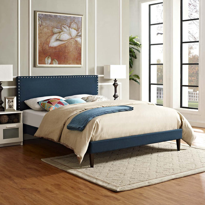 Macie Full Fabric Platform Bed with Squared Tapered Legs