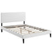 macie-king-vinyl-platform-bed-with-squared-tapered-legs