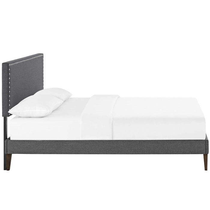 Macie Full Fabric Platform Bed with Squared Tapered Legs