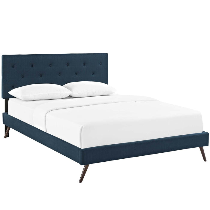 Tarah King Fabric Platform Bed with Round Splayed Legs image