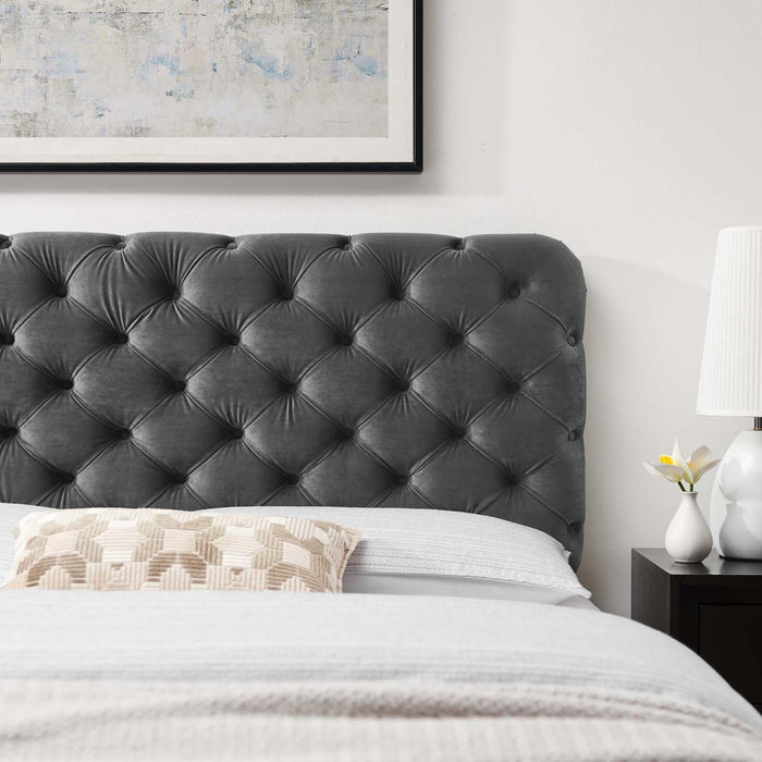 Lizzy Tufted Twin Performance Velvet Headboard