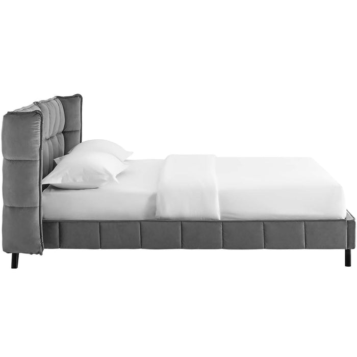 Makenna Queen Performance Velvet Platform Bed