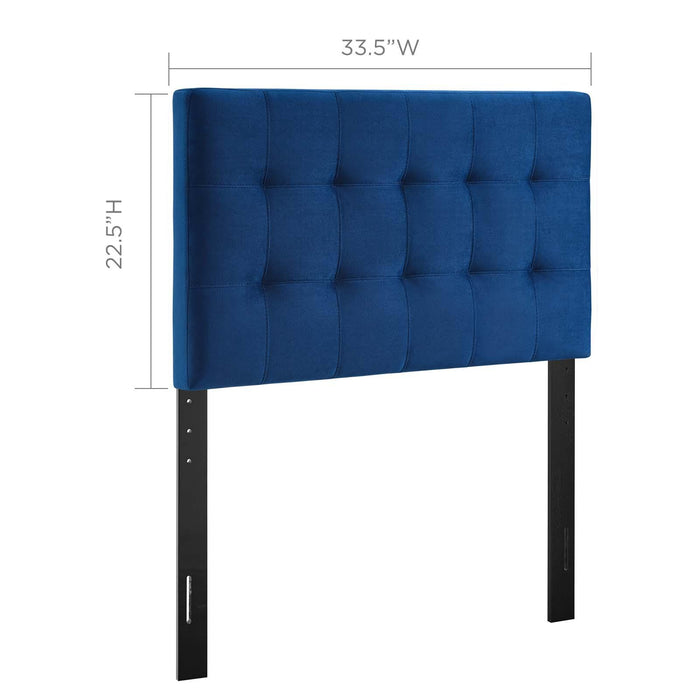 Lily Biscuit Tufted Twin Performance Velvet Headboard