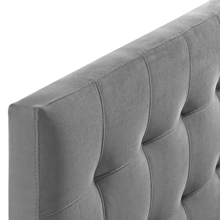 Lily Queen Biscuit Tufted Performance Velvet Headboard