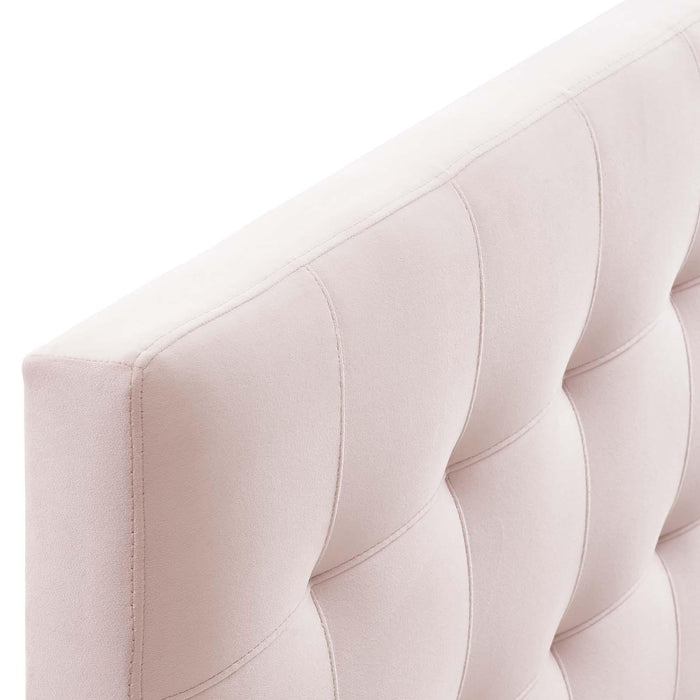 Lily Biscuit Tufted Full Performance Velvet Headboard