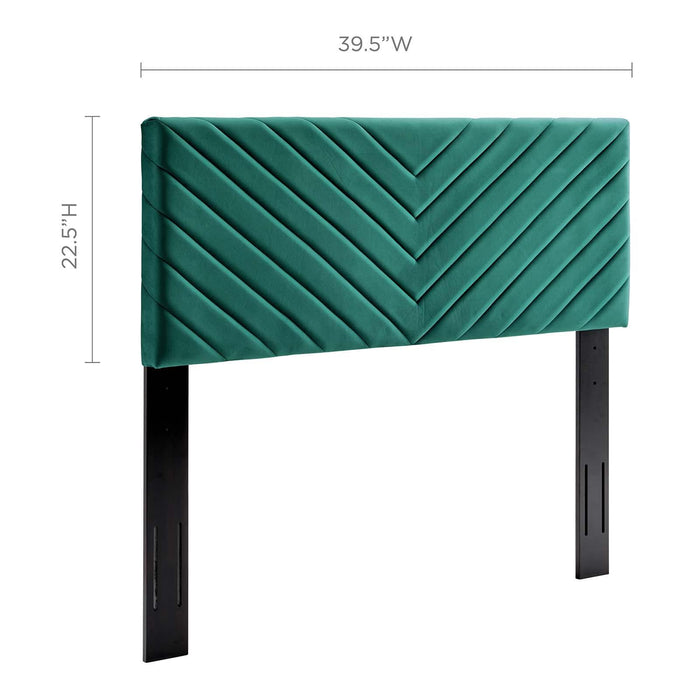 Alyson Angular Channel Tufted Performance Velvet Twin Headboard