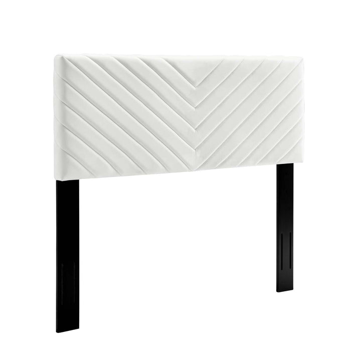 Alyson Angular Channel Tufted Performance Velvet Twin Headboard