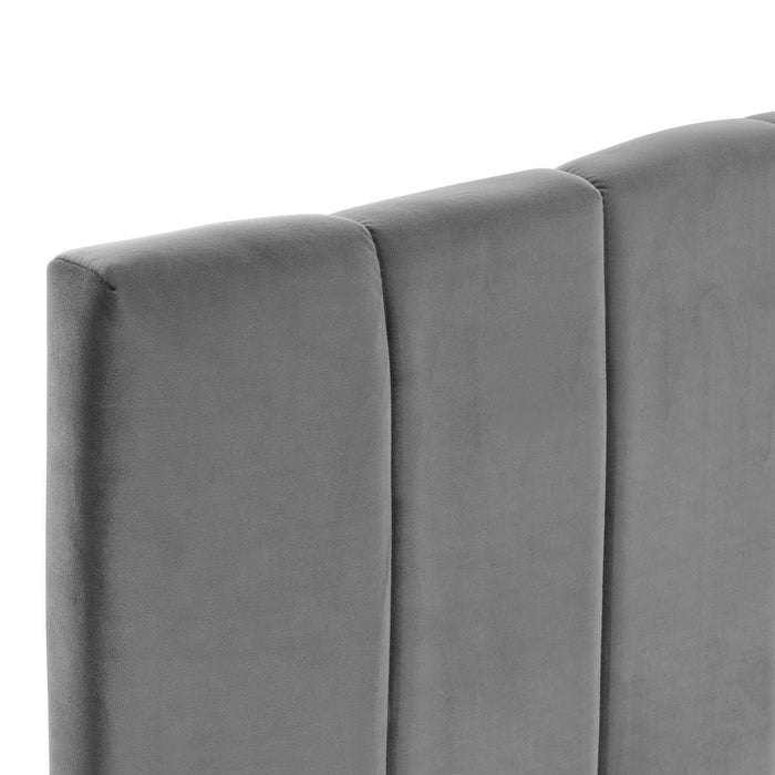 Camilla Channel Tufted Twin Performance Velvet Headboard