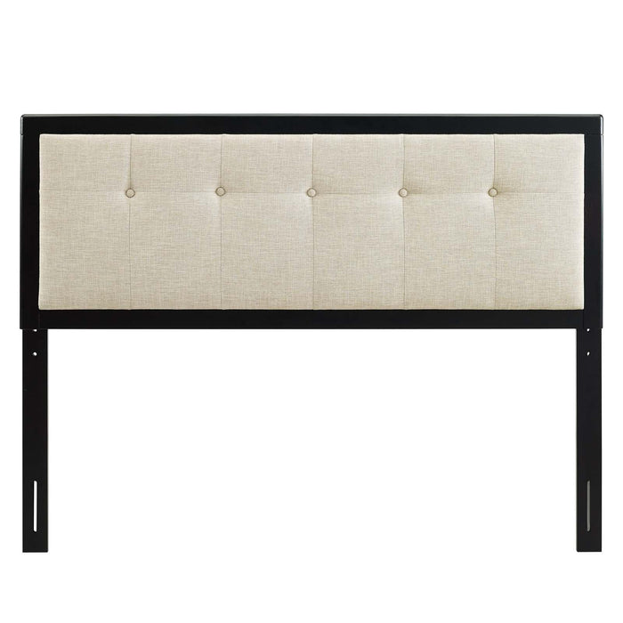 Draper Tufted Queen Fabric and Wood Headboard