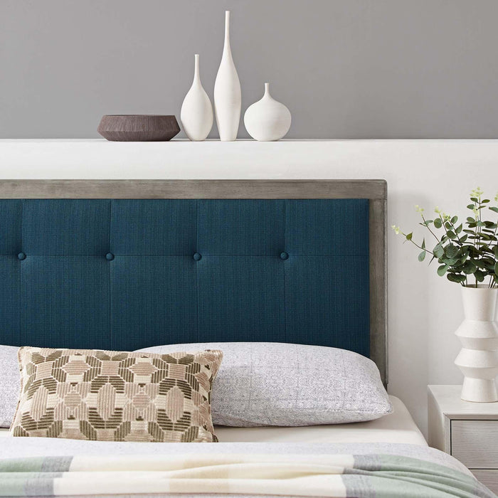 Draper Tufted Full Fabric and Wood Headboard