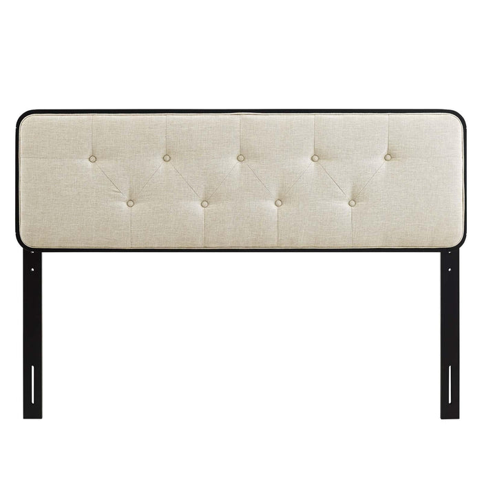 Collins Tufted Full Fabric and Wood Headboard