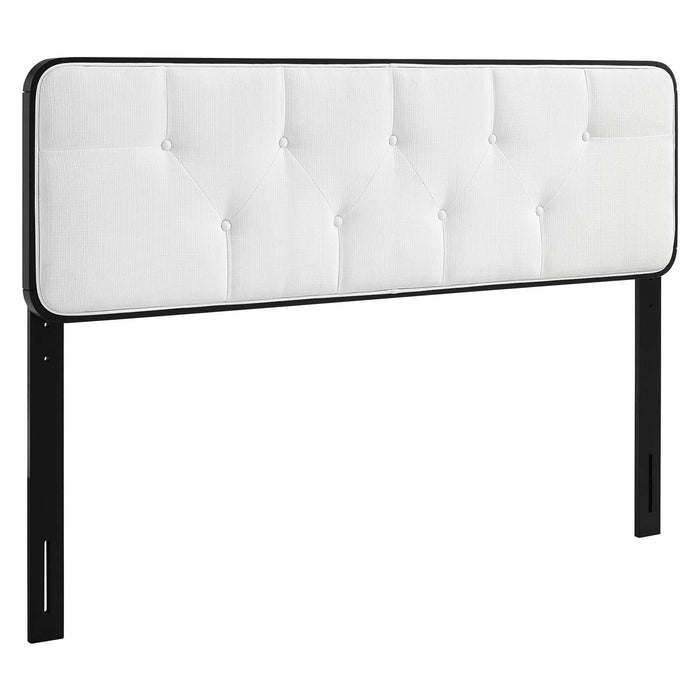 Collins Tufted King Fabric and Wood Headboard