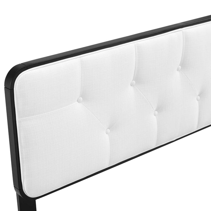 Collins Tufted Full Fabric and Wood Headboard