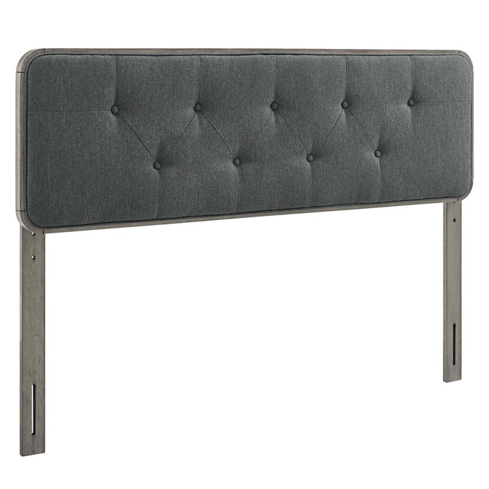 Collins Tufted Twin Fabric and Wood Headboard