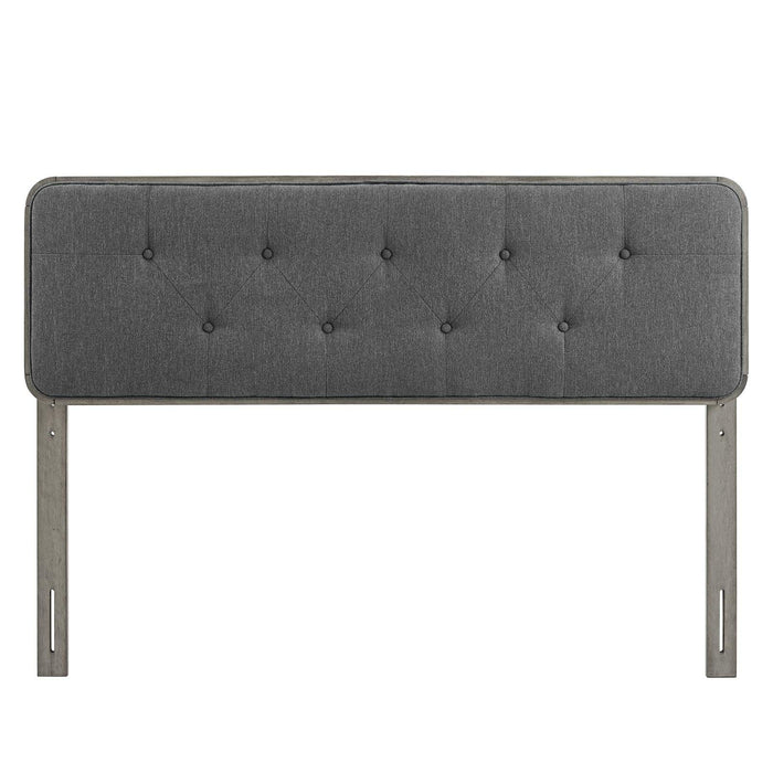 Collins Tufted King Fabric and Wood Headboard