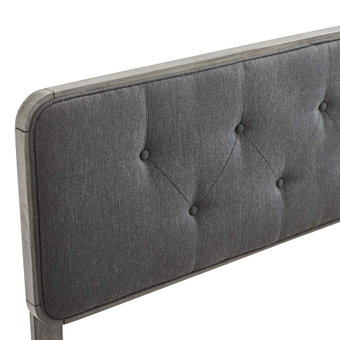 Collins Tufted King Fabric and Wood Headboard