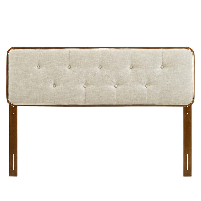 Collins Tufted Full Fabric and Wood Headboard