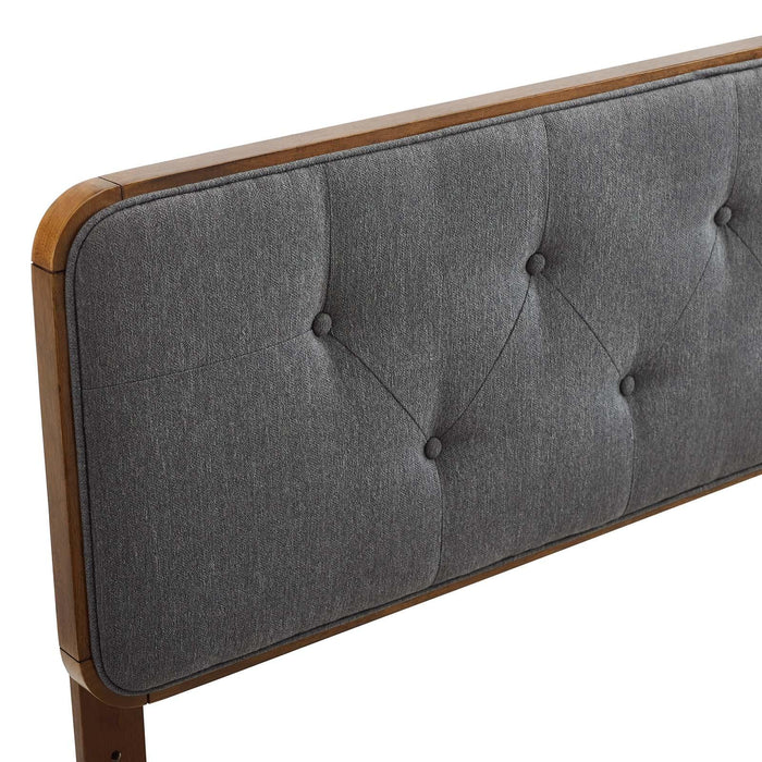 Collins Tufted Twin Fabric and Wood Headboard