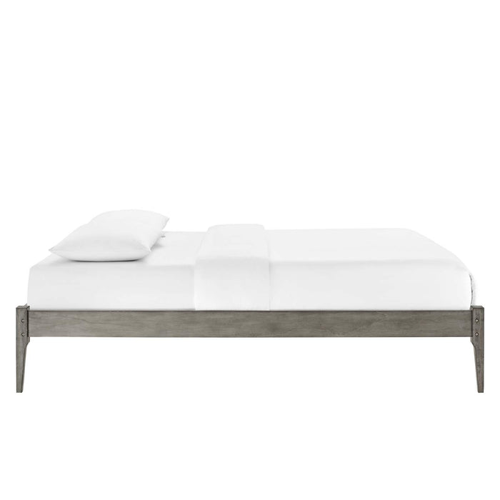 June King Wood Platform Bed Frame