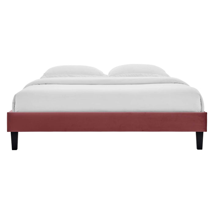 Reign King Performance Velvet Platform Bed Frame