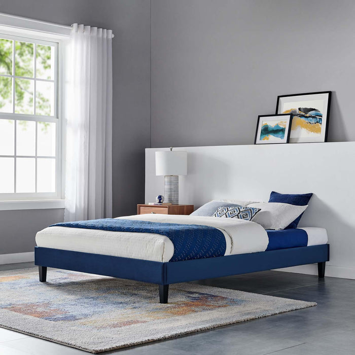 Reign Twin Performance Velvet Platform Bed Frame