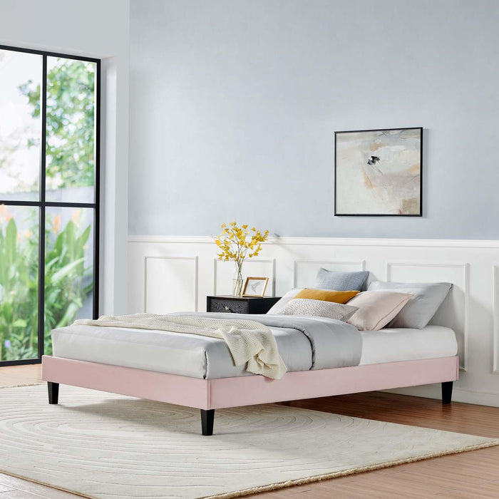 Reign Full Performance Velvet Platform Bed Frame