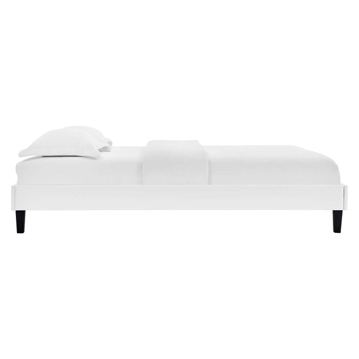 Reign Queen Performance Velvet Platform Bed Frame