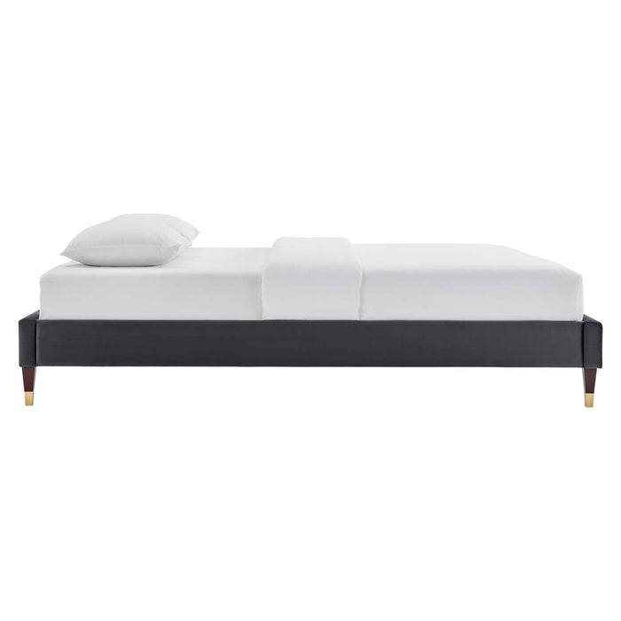 Harlow Queen Performance Velvet Platform Bed Frame